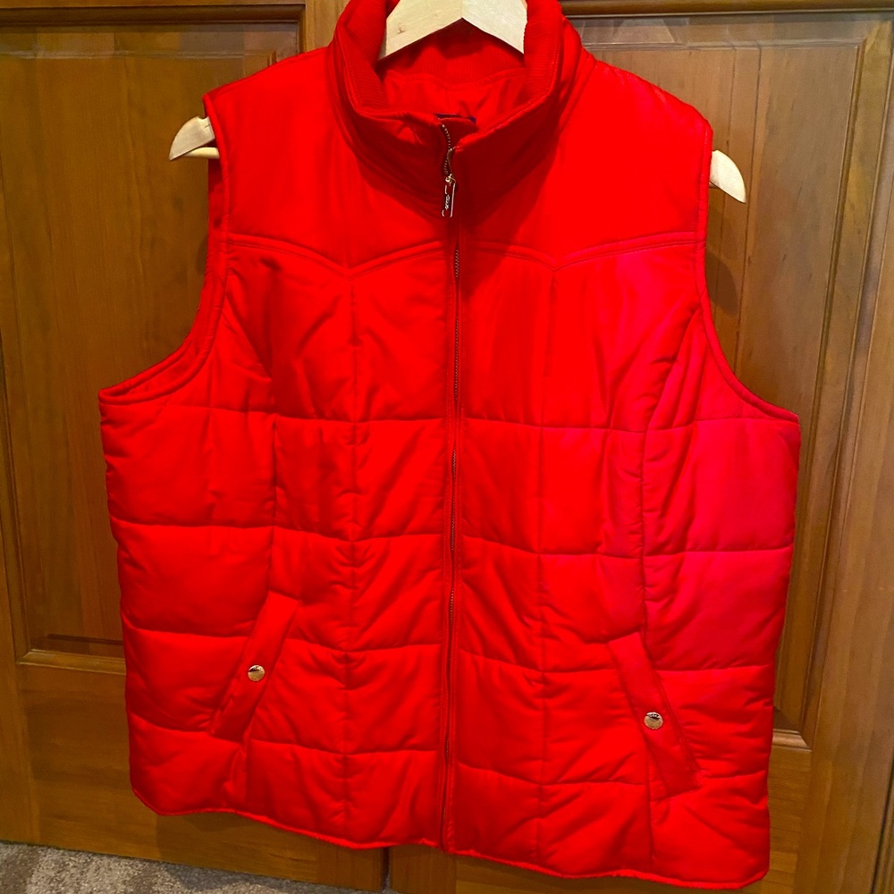 Chaps red quilted red vest.